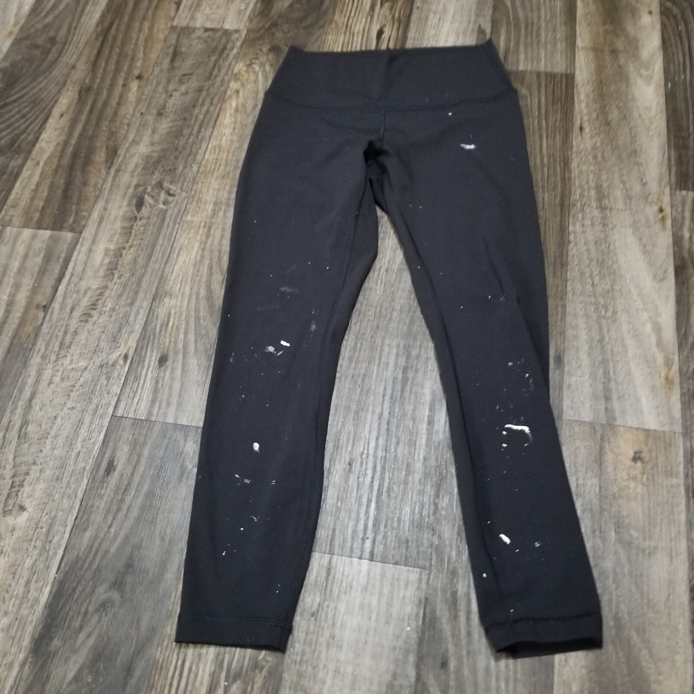 Lululemon Women's Leggings Size 6 Black Pants Paint Stained
